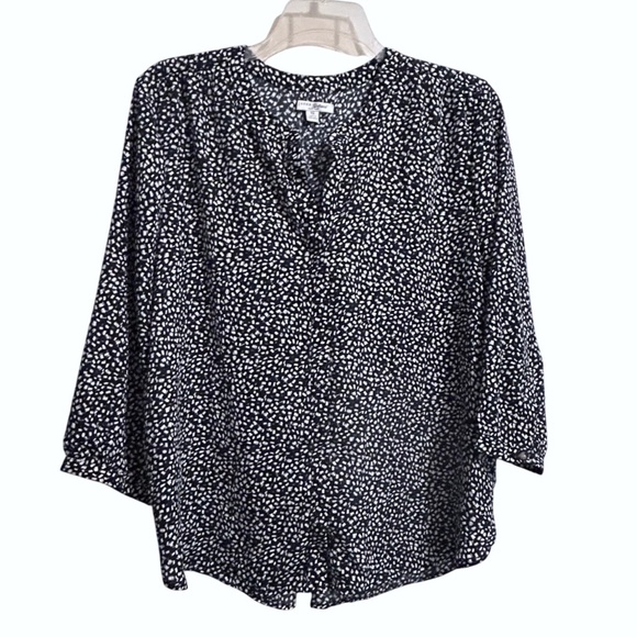 JACH'S Girlfriend 3/4 Sleeve  V Neck Loose Fitting Blouse XL - Picture 1 of 6